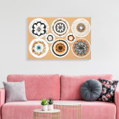 Etnische vormen Moderne Kleurrijke Verpakte Kunst  Canvas Afdruk (Insitu (Woonkamer))