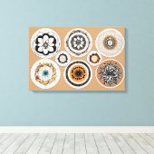 Etnische vormen Moderne Kleurrijke Verpakte Kunst  Canvas Afdruk (Insitu (Houten vloer))