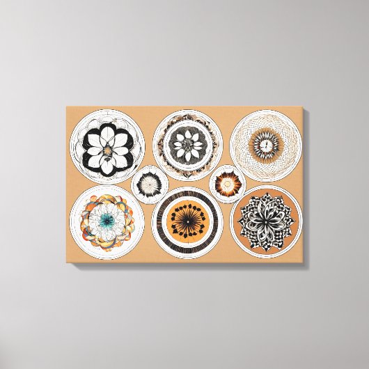 Etnische vormen Moderne Kleurrijke Verpakte Kunst  Canvas Afdruk (Voorkant)