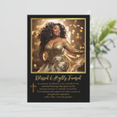 Etnische vrouw gezegend en zeer begunstigd Spiritu Bedankkaart (Staand voorkant)