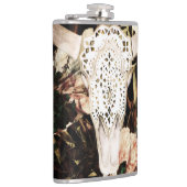 Etnische waterverf: retro bloemenachtergrond. heupfles (Rechts)