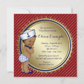 Etnische Zeeman Boy Nautisch Baby shower Kaart (Achterkant)