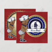 Etnische Zeeman Boy Nautisch Baby shower Kaart (Voorkant / Achterkant)