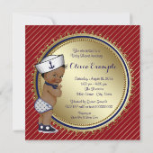 Etnische Zeeman Boy Nautisch Baby shower Kaart (Achterkant)