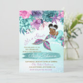 Etnische  zeemeermin baby onder de zeeen douche kaart (Staand voorkant)