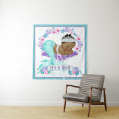 Etnische Zeemeermin Baby Shower Achtergrond Banner Wandkleed (In situ)