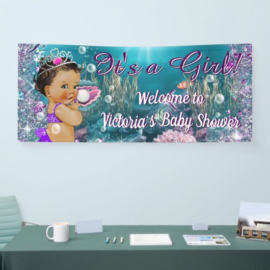 Etnische Zeemeermin Baby shower Banner (Beurs)