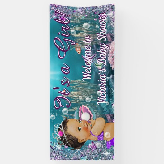Etnische Zeemeermin Baby shower Banner (Verticaal)
