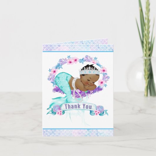Etnische Zeemeermin Baby shower Dank je kaarten (Voorkant)