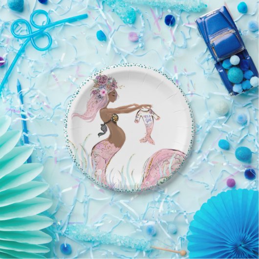 Etnische Zeemeermin Baby shower Papier Borden Papieren Bordje (Feest)