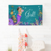 Etnische Zeemeermin Baby Shower Spandoek (Insitu)