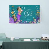 Etnische Zeemeermin Baby Shower Spandoek (Beurs)