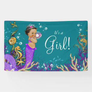 Etnische Zeemeermin Baby Shower Spandoek