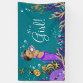 Etnische Zeemeermin Baby Shower Spandoek (Verticaal)