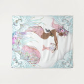 Etnische Zeemeermin Moeder Baby shower Achtergrond Wandkleed (Voorkant (horizontaal))