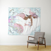 Etnische Zeemeermin Moeder Baby shower Achtergrond Wandkleed (In Situ (horizontaal))
