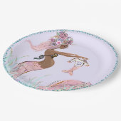 Etnische Zeemeermin Moeder Baby shower Papier Bord (Gekanteld)