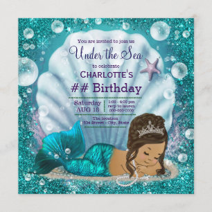 Etnische zeemeermin onder de Birthday-partij Zee Kaart