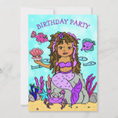 Etnische zeemeermin onder de Birthday-partij Zee Kaart (Voorkant)
