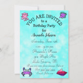 Etnische zeemeermin onder de Birthday-partij Zee Kaart (Achterkant)