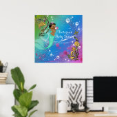 Etnische zeemeermin onder de zee poster (Thuiskantoor)
