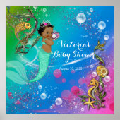 Etnische zeemeermin onder het Zee Poster (Voorkant)