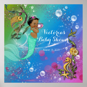 Etnische zeemeermin onder het Zee Poster