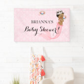 Etnische Zeemeermin Prinses Baby Meisje Kroon Roze Spandoek (Insitu)