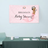 Etnische Zeemeermin Prinses Baby Meisje Kroon Roze Spandoek (Beurs)