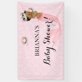 Etnische Zeemeermin Prinses Baby Meisje Kroon Roze Spandoek (Verticaal)