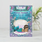 etnische zeemeermin prinses Baby shower Kaart (Staand voorkant)