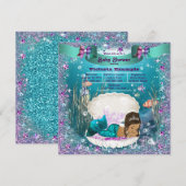 etnische zeemeermin prinses Baby shower Kaart (Voorkant / Achterkant)