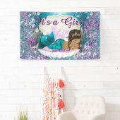 etnische zeemeermin prinses Baby shower Spandoek (Insitu)
