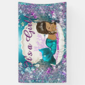etnische zeemeermin prinses Baby shower Spandoek (Verticaal)