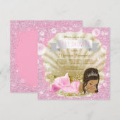 etnische zeemeermin roze parel Baby shower Kaart (Voorkant / Achterkant)