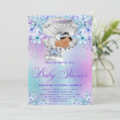 Etnische Zeemeermin Schelp Baby Shower Uitnodiging (Staand voorkant)