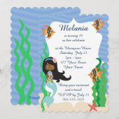 Etnische Zeemeermin Verjaardag Pool Party Kaart (Voorkant / Achterkant)