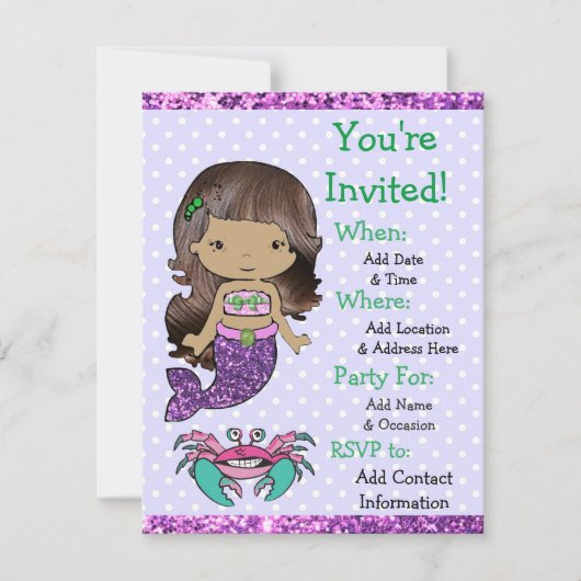  etnische zeemeermin verjaardagsfeestuitnodigingen kaart (Voorkant)