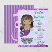  etnische zeemeermin verjaardagsfeestuitnodigingen kaart (Voorkant / Achterkant)