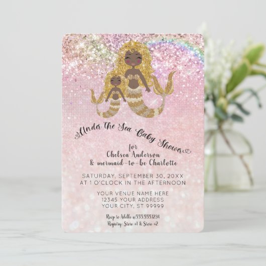 Etnische zeemeerminnen onder het Zee Baby Girl Sho Kaart (Staand voorkant)