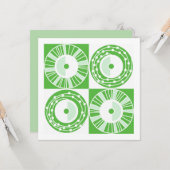 Etnische zonne-energie Midden eeuw Modern groen wi Kaart (Voorkant / Achterkant in situ)