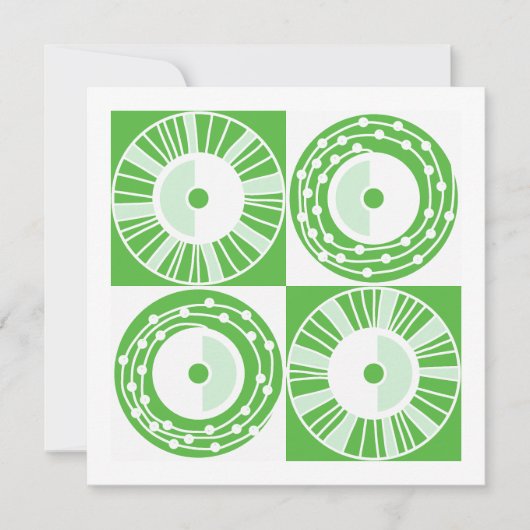 Etnische zonne-energie Midden eeuw Modern groen wi Kaart (Voorkant)