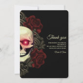 Etnische Zwarte bloemendonkere gotische schedel Ha Bedankkaart (Voorkant)