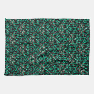 Etnische, zwarte en turquoise . theedoek