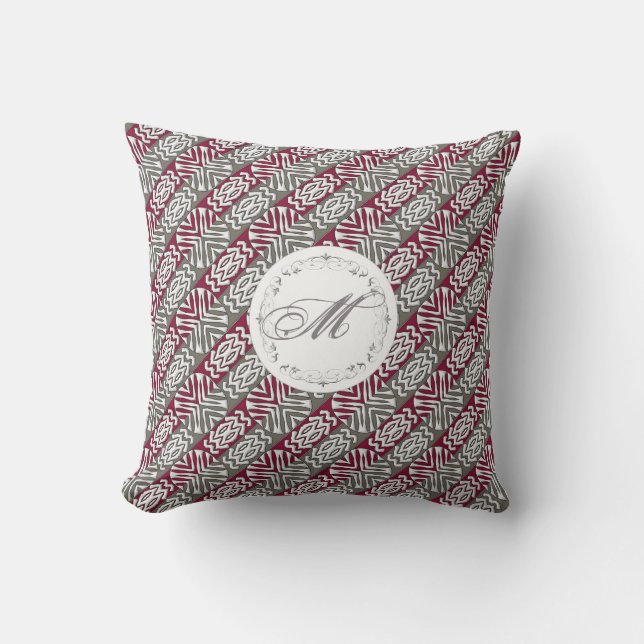 etno-Afrikaans naadloos patroon. monogram. Kussen (Voorkant)