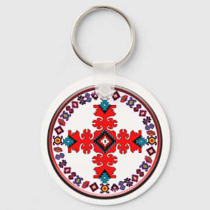 etno cross-metal afdruk drievoudig mapje laptop sl sleutelhanger