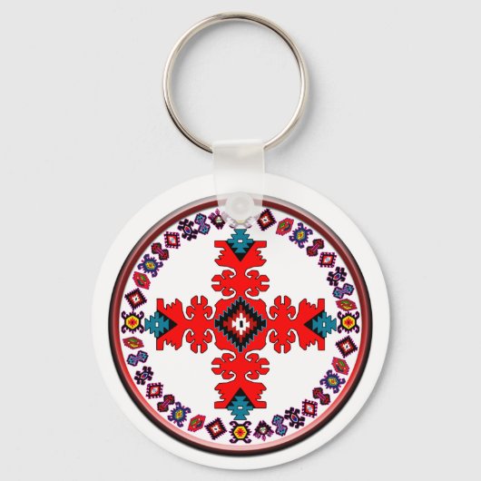 etno cross-metal afdruk drievoudig mapje laptop sl sleutelhanger (Voorkant)