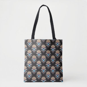 etno geometrische paisley bloem naadloos patroon tote bag