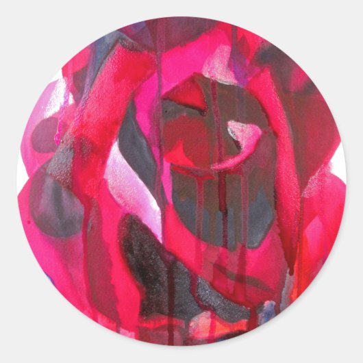 Etoile de Holland modern roos originele kunst Ronde Sticker (Voorkant)