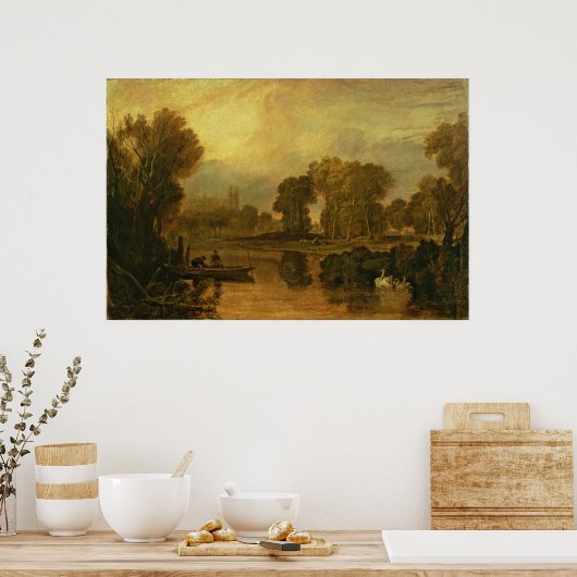 Eton College uit de rivier, of The Thames in Poster (Keuken)